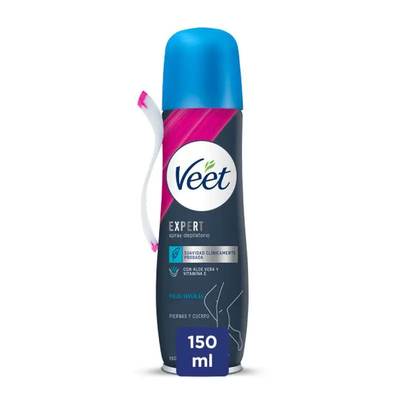 Veet Expert Spray Depilatorio Cuerpo Y Piernas Piel Sensible, 150Ml