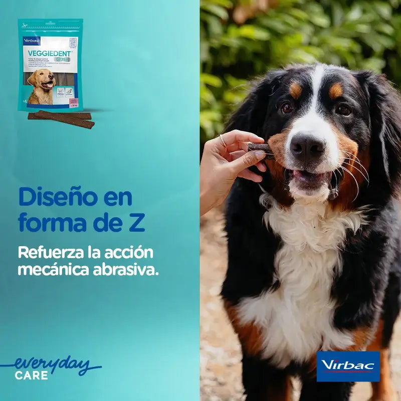 Virbac Veggiedent Fr3sh L, Snacks Dentales Para Perros de Raza Grande