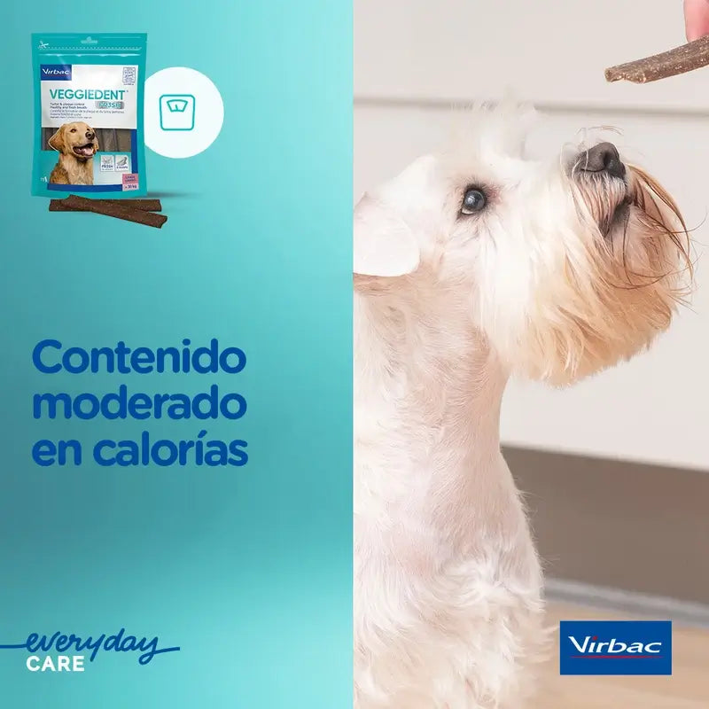 Virbac Veggiedent Fr3sh L, Snacks Dentales Para Perros de Raza Grande