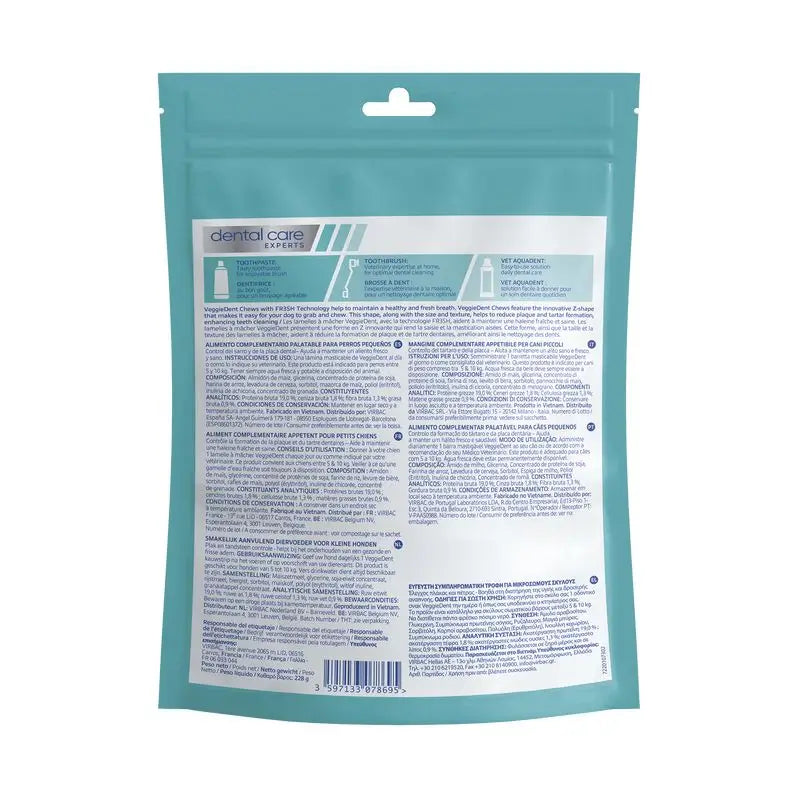 Virbac Veggiedent Fr3Sh S 1X15 unidades, snack para perros