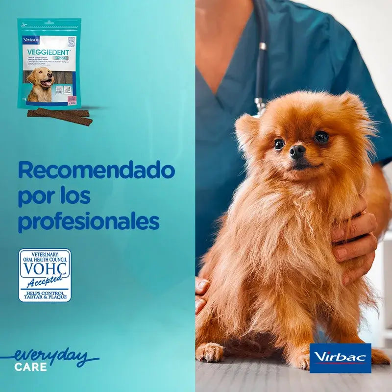 Virbac Veggiedent Fr3sh XS, Snacks Dentales Para Perros De Raza Muy Pequeñas