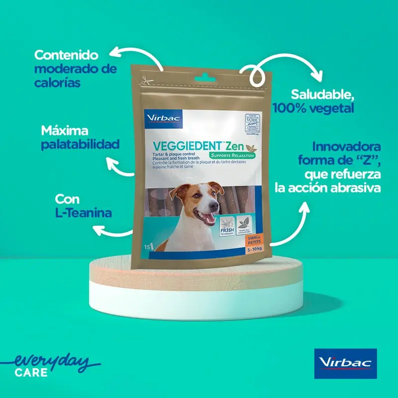 Virbac Veggiedent Zen S, Snack Dental Para Perros Raza Pequeña