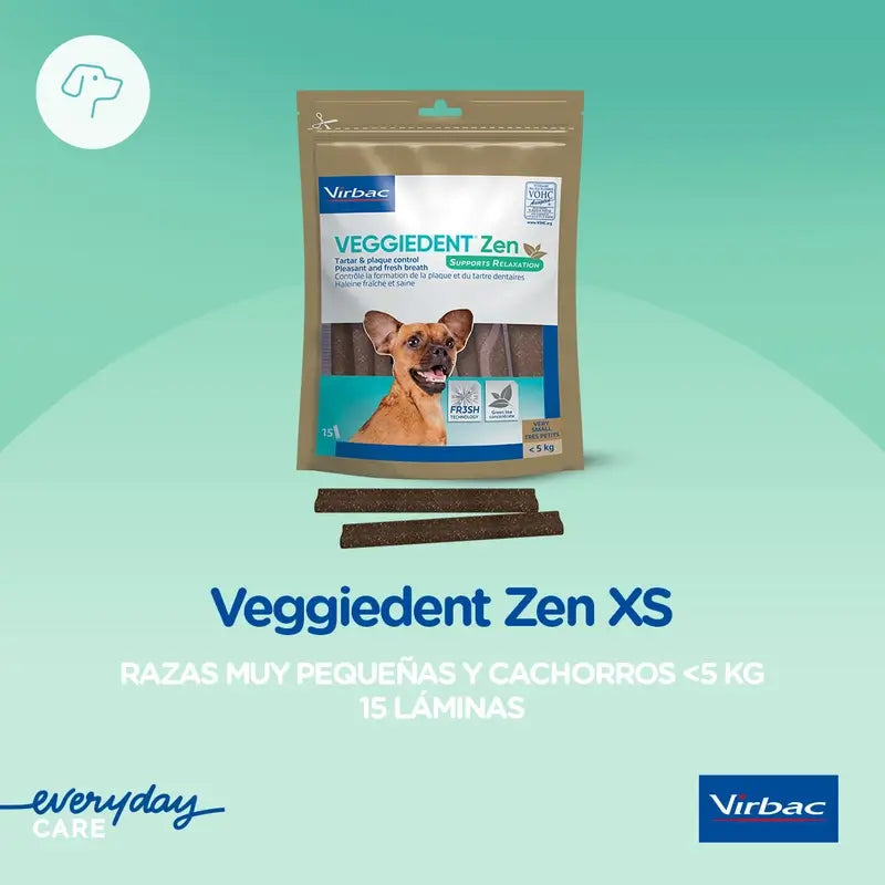 Virbac Veggiedent Zen Xs, Snack Dental Para Perros Raza Muy Pequeña