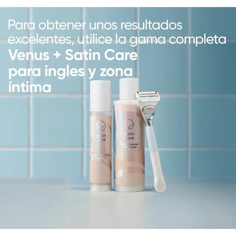 Venus Satin Care 2 en 1 gel limpiador + depilación zona íntima, 190 Ml