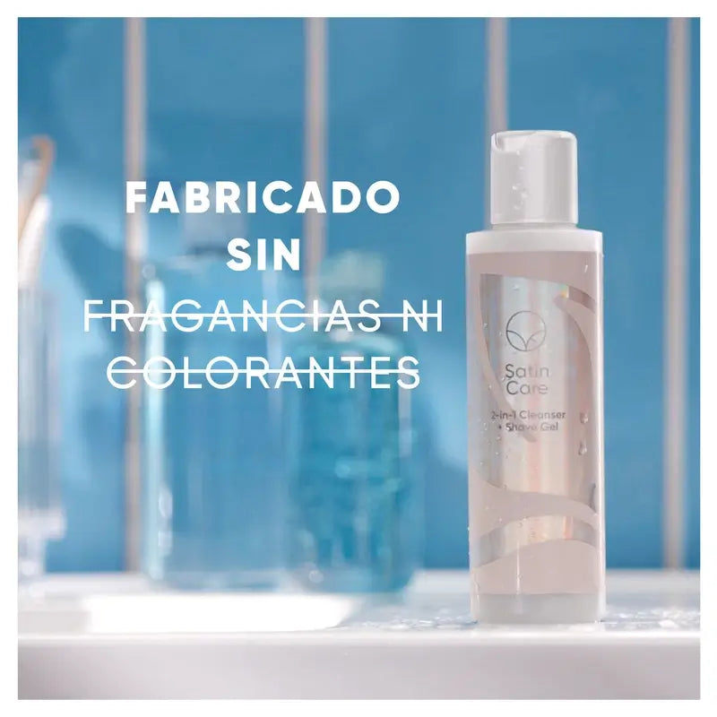 Venus Satin Care 2 en 1 gel limpiador + depilación zona íntima, 190 Ml