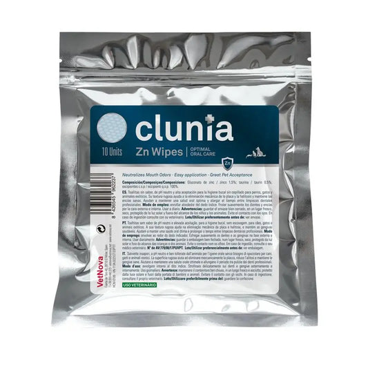 Vetnova Clunia Zn Toallitas Dentales, 10 ud