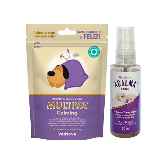 Vetnova Multiva Calming + Acalma spray 60 ml, Pack  Perros Medios y Grandes