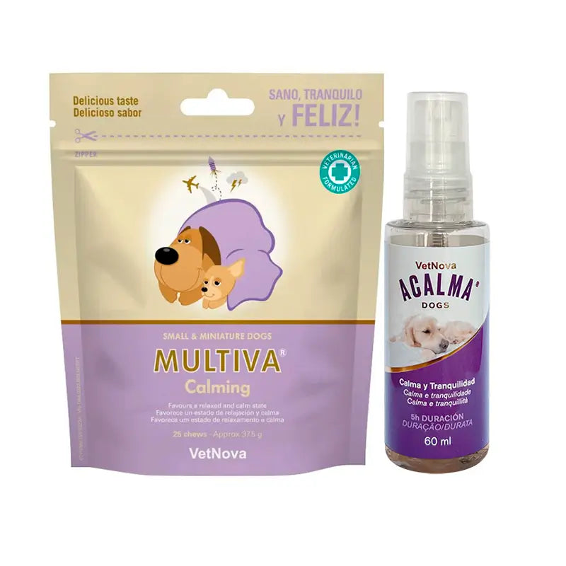 Vetnova Pack Perros pequeños , Multiva Calming + Acalma spray 60ml