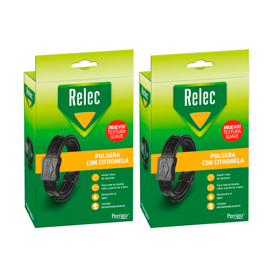 Relec Duplo  Pulsera Antimosquitos Adulto Negra