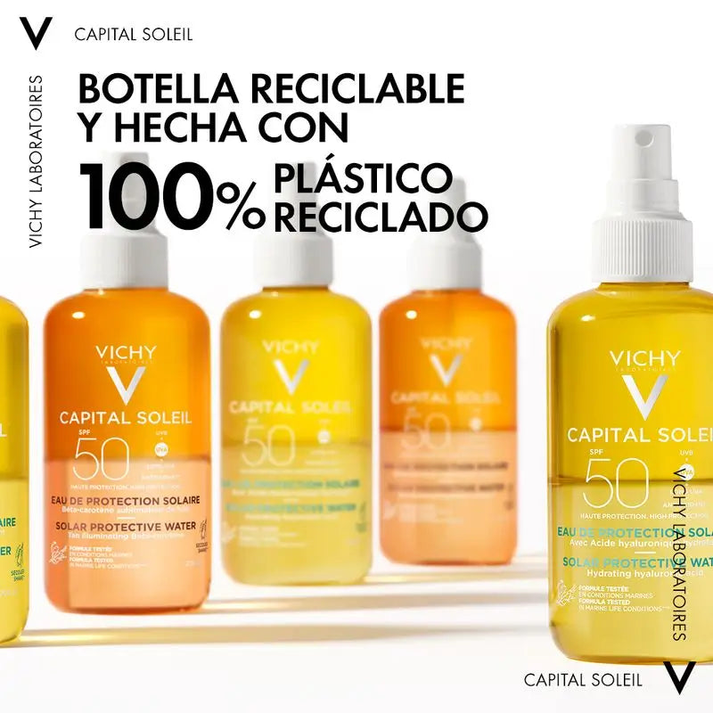 Vichy Capital Soleil Agua Solar Protectora SPF 50 Luminosidad, 200 ml