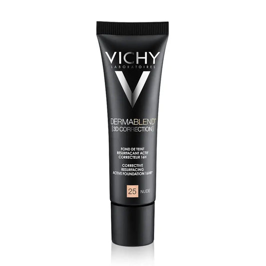 Vichy Dermablend Corrección 3D Fondo de Maquillaje Activo Alisador Corrector Nº 25 Nude 30 ml