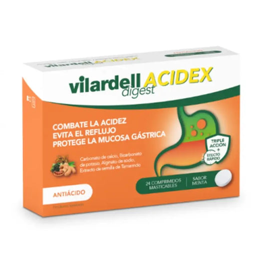 Vilardell Digest Acidex Masticables Sabor Menta, 24 unidades