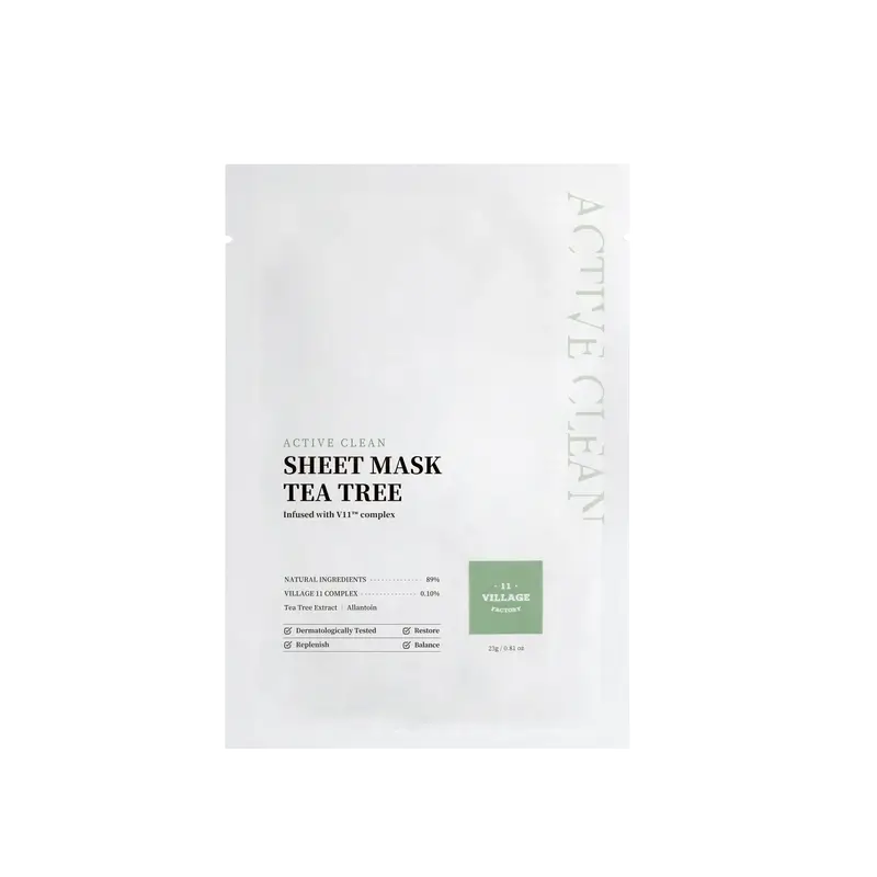 Village 11 Factory Active Clean Sheet Mascarilla Tea Tree, 23 gr