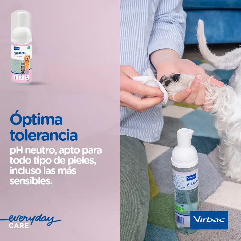 Virbac Allerderm Espuma Limpiadora Sin Aclarado, 100 ml