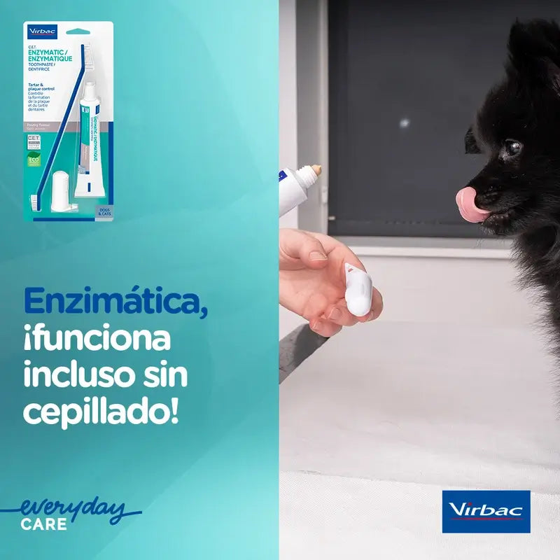 Virbac Cet Kit Cepillo + Dentifrico Enzimatico 70 gr Para Mascotas