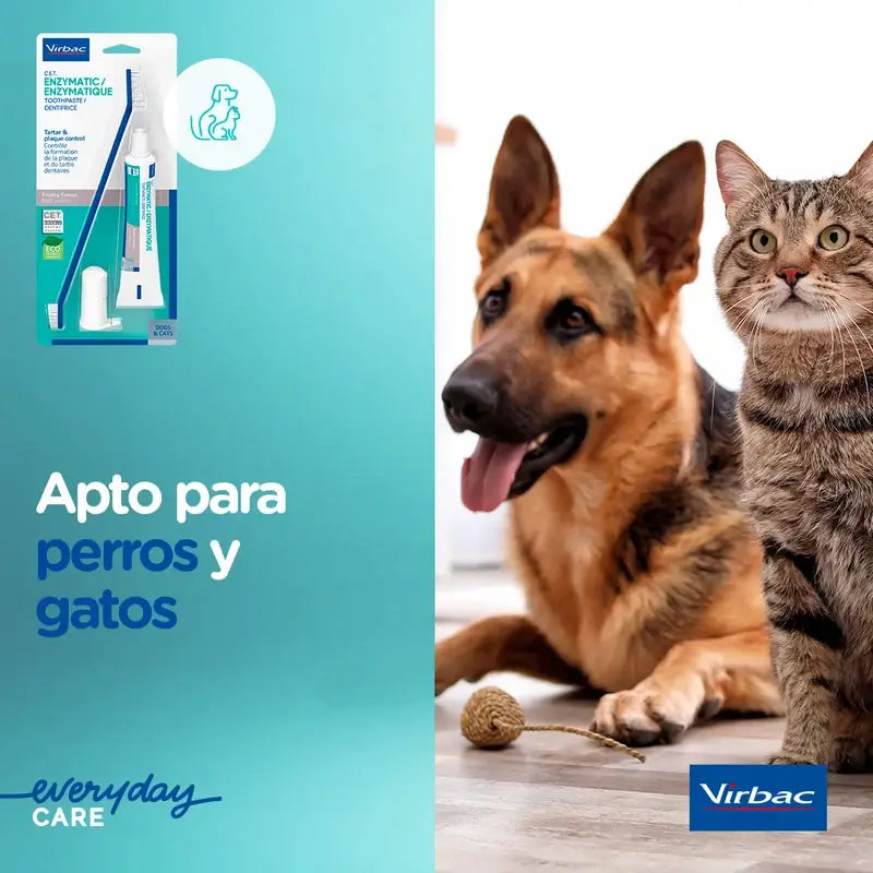 Virbac Cet Kit Cepillo + Dentifrico Enzimatico 70 gr Para Mascotas