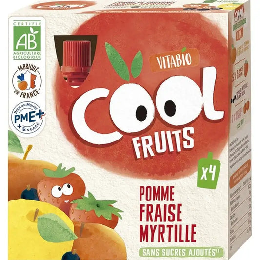 Vitabio Cool Fruits De Manzana, Fresa Y Arándano 90 Gr, 4 unidades