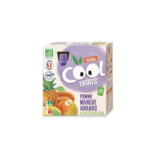 Vitabio Cool Fruits De Manzana, Mango Y Piña 90 Gr, 4 unidades