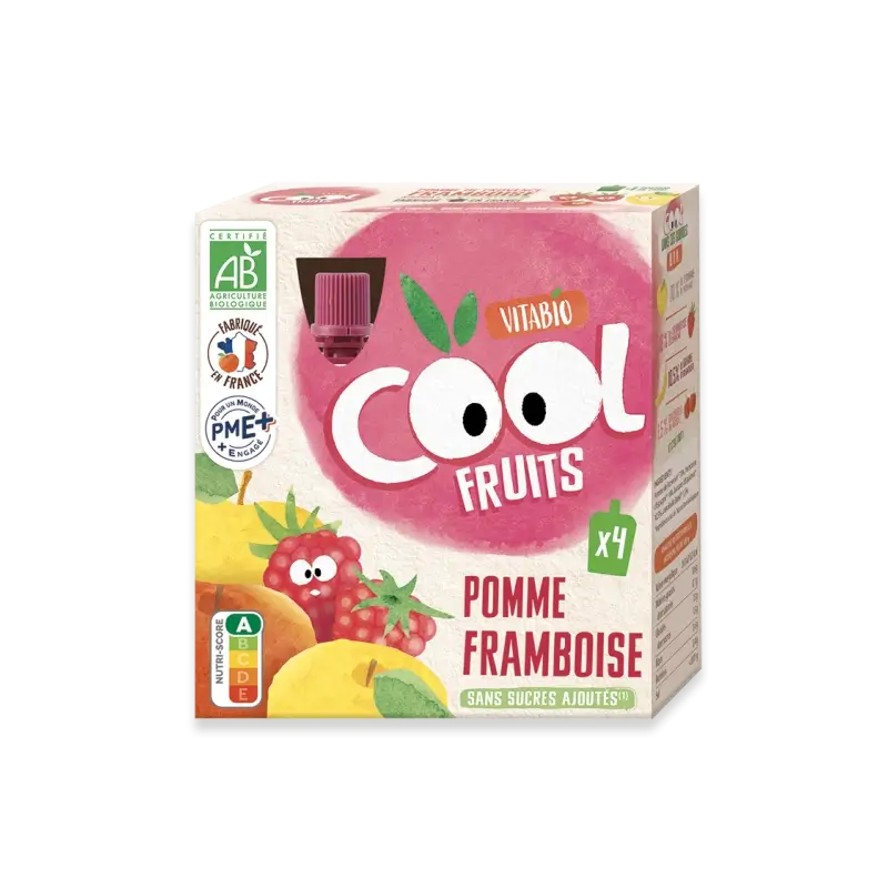 Vitabio Cool Fruits De Manzana Y Frambuesa 90 Gr, 4 unidades