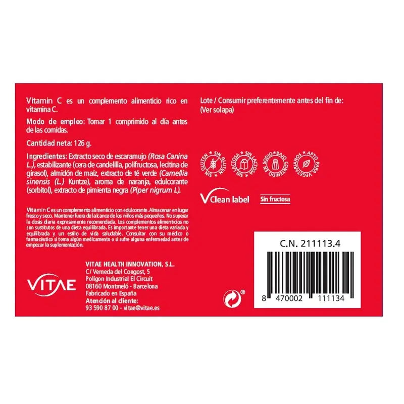 Vitae Complemento Alimenticio Vitamina C , 90 comprimidos