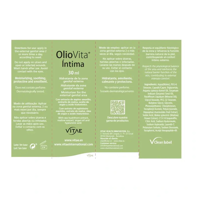 VITAE Oliovita Crema Intima, 30ml