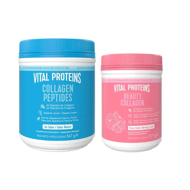 Vital Proteins Pack colágeno neutro y beauty collagen fresa limon