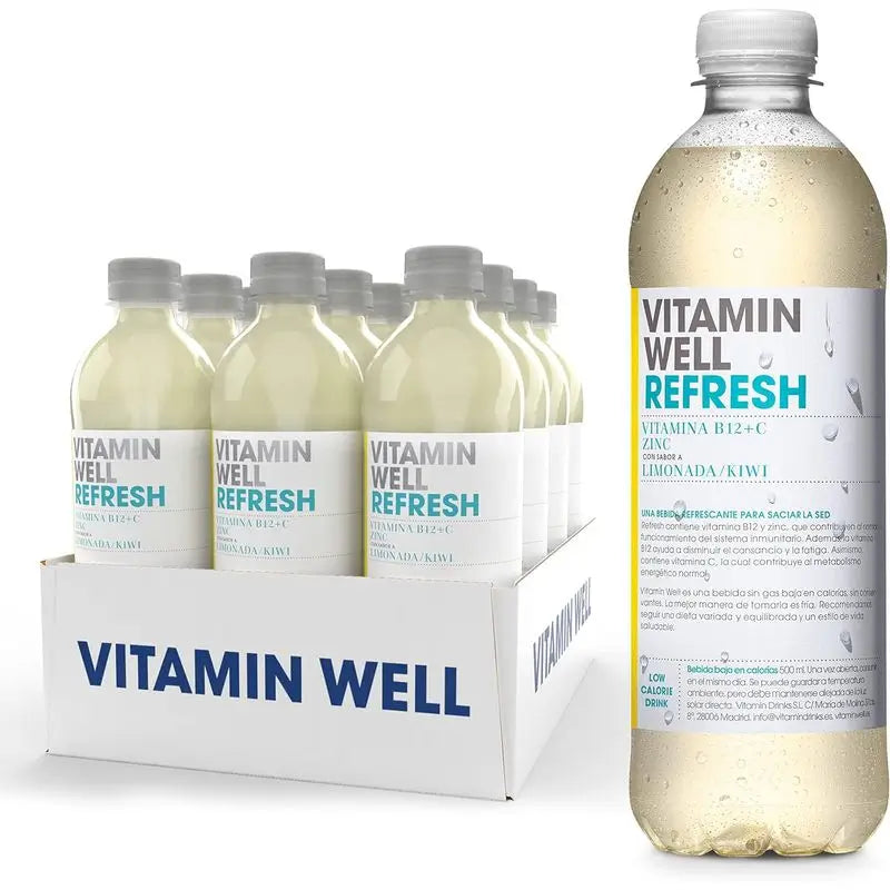 Vitamin Well  Pack Refresh Limonada/Kiwi,  12 uds x 500 ml