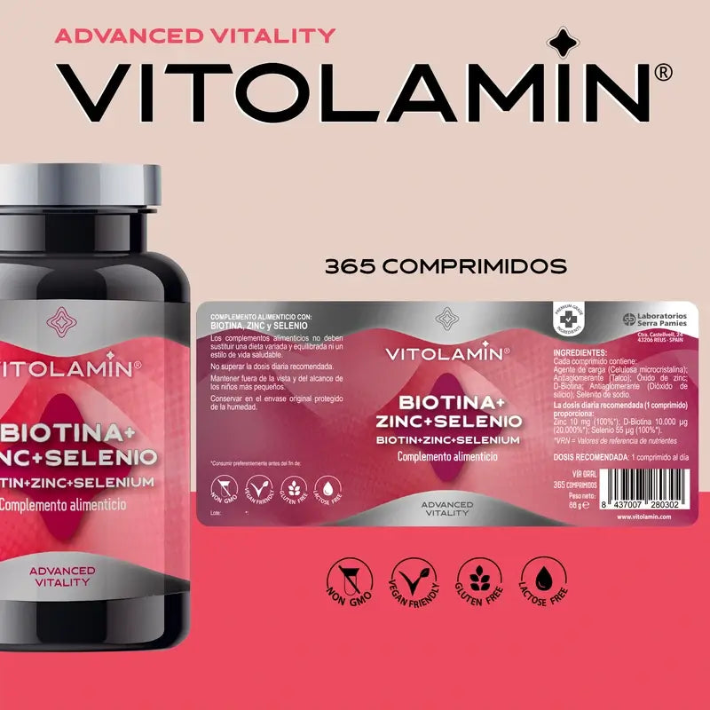 Vitolamin Biotina+ Zinc+ Selenio 365 compr