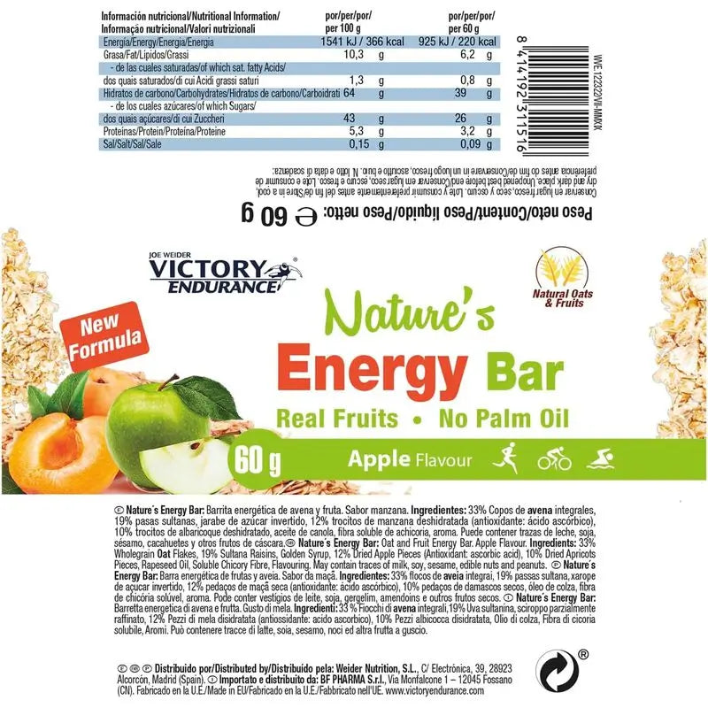 Weider Victory Endurance Nature Energy Barr Manzana 24Ud