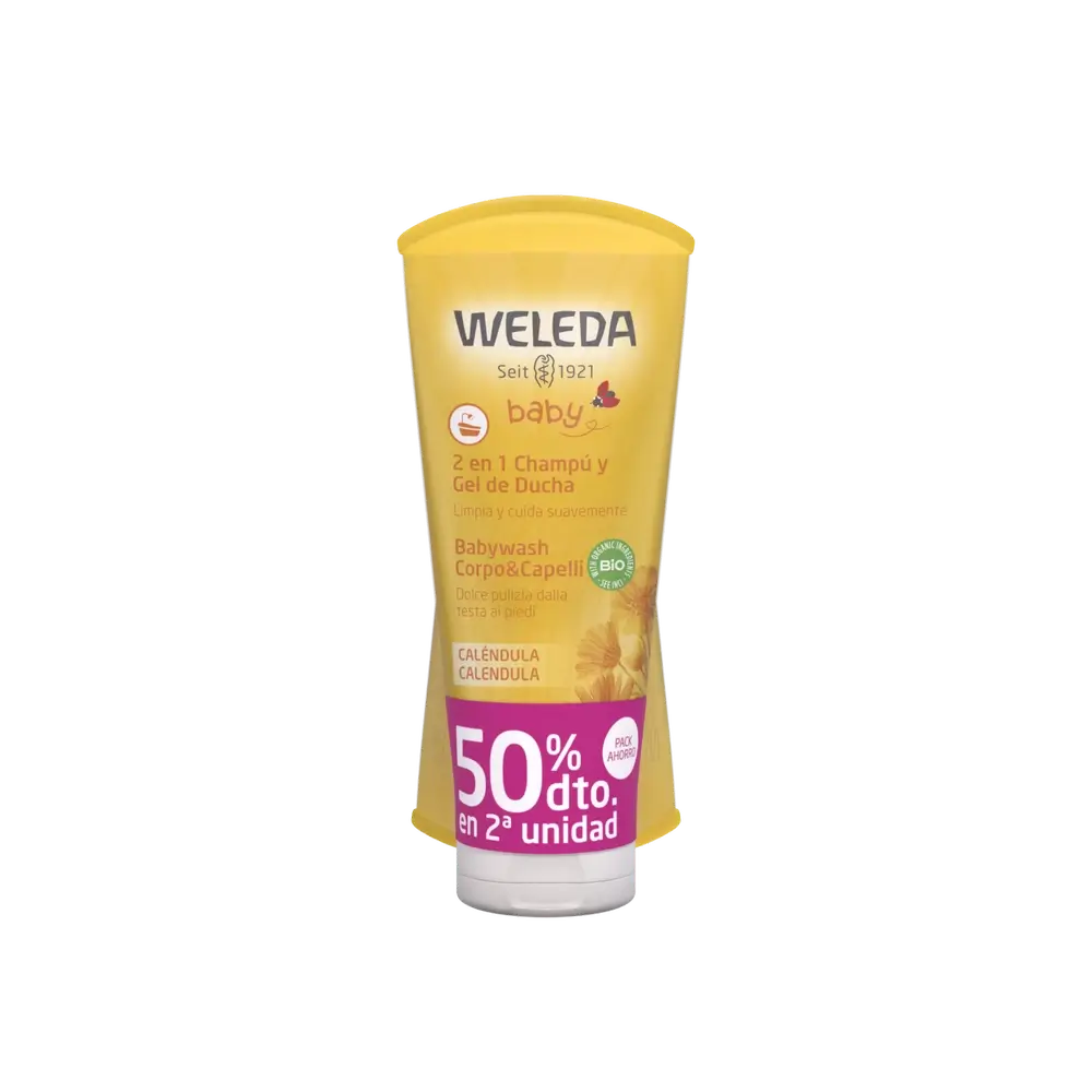 Weleda Baby 2 En 1 Champú Y Gel De Ducha Caléndula , 2 x 200 ml