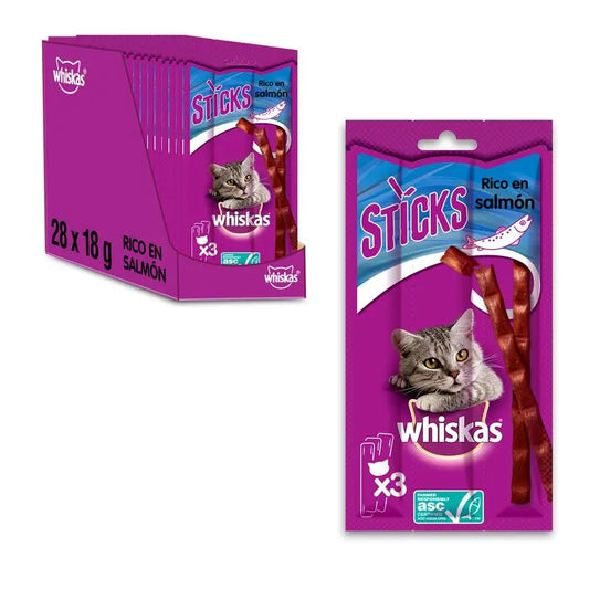 Whiskas Sticks Salmon Caja 28X18Gr