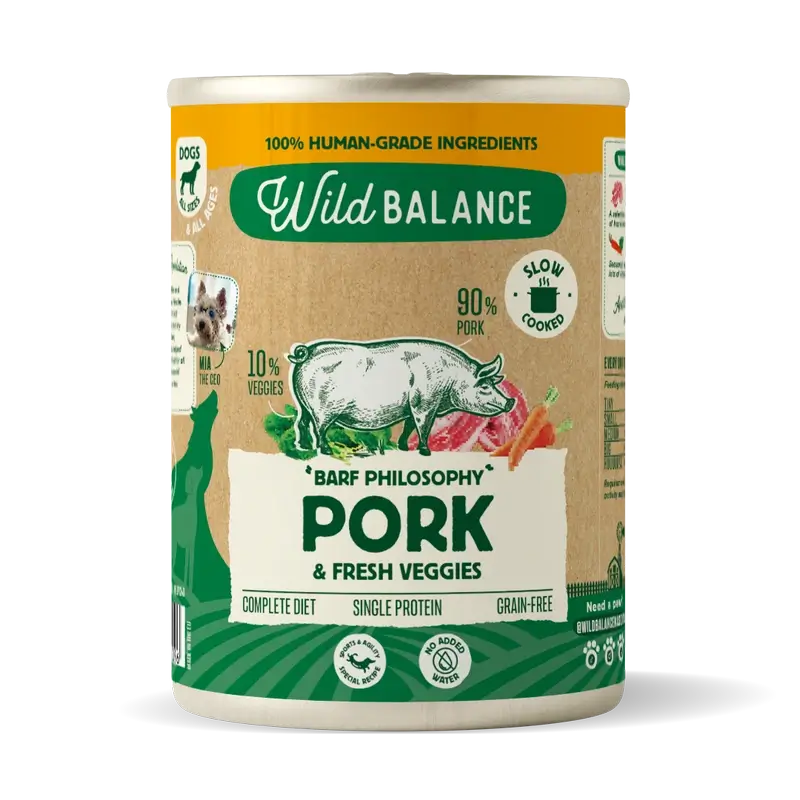 Wild Balance Lata Cerdo Con Verduras Para Perros, 400 gr