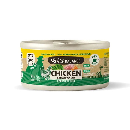 Wild Balance Lata Pollo Con Verduras Para Gatos, 120 gr