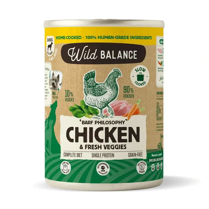 Wild Balance Lata Pollo Con Verduras Para Perros, 400 gr