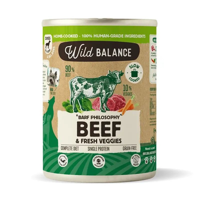 Wild Balance Lata Ternera Con Verduras Para Perros, 400 gr