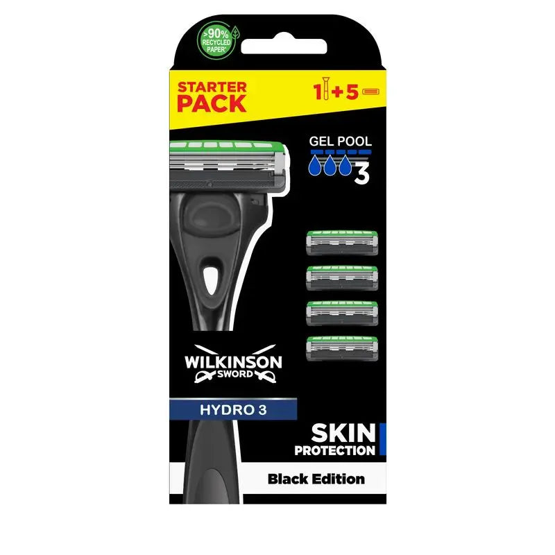 Wilkinson Sword Pack Hydro 3 Black Edition (Maq + 5 Carg)