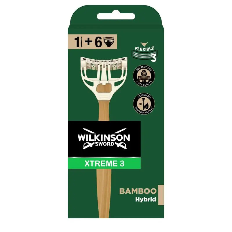 Wilkinson Sword Xtreme 3 Bamboo Hybrid Máquina + 6 Carga