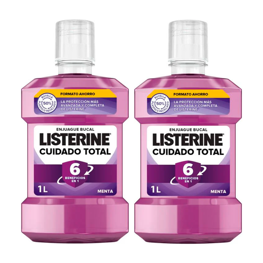 Listerine Duplo - Enjuague Bucal Cuidado Total, 2 x 1L