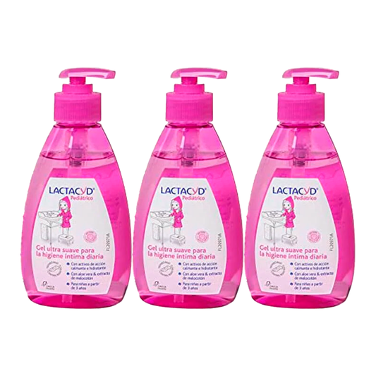 Lactacyd Pediátrico  Triplo Gel Ultra Suave Higiene Íntima Diario 3 x 200 ml