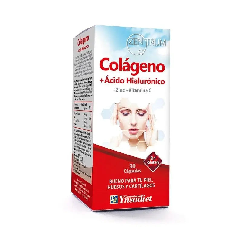 Ynsadiet Colageno+Ac.Hialuronico Zentrum, 30 cápsulas