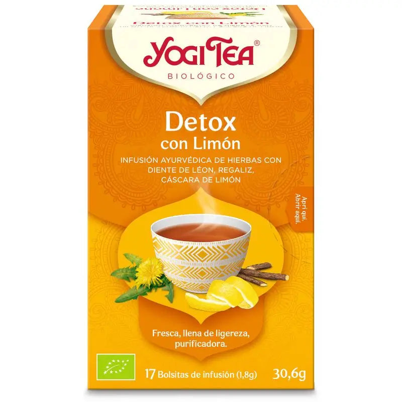 Yogi Tea Biológico Detox con Limón 17 Bolsitas