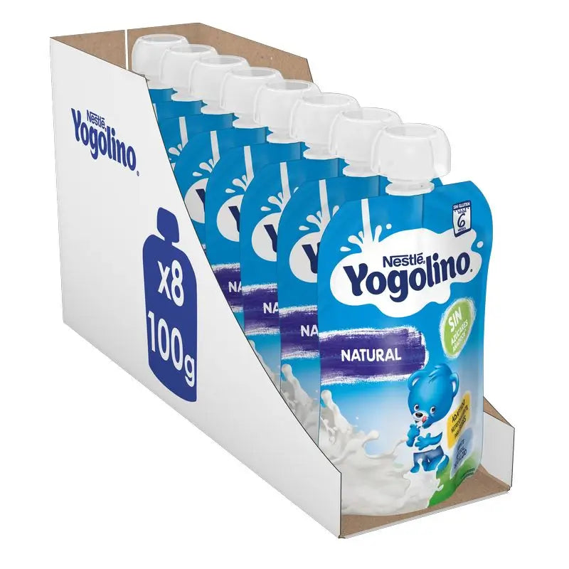 Yogolino Bolsitas De Natural Sin Azúcar, 100g  x 8 unidades