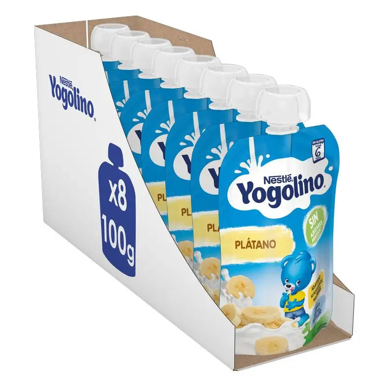 Yogolino Bolsitas De Plátano Sin Azúcar, 100g  x 8 unidades