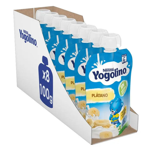 Yogolino Bolsitas De Plátano Sin Azúcar, 100g  x 8 unidades