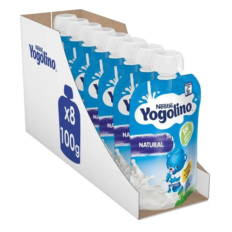 YOGOLINO Pack Bolsitas De Natural Sin Azúcar, 100g x 8 unidades