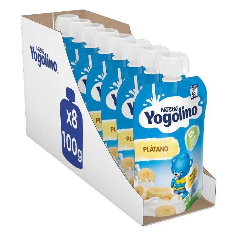 YOGOLINO Pack De Plátano Sin Azúcar, 100g x 8 unidades