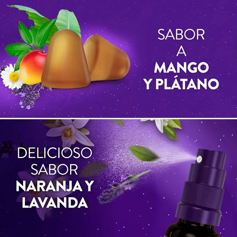 ZzzQuil Natura Pack Gummies de Melatonina Mango&Platano 60 Gummies  + Spray 30ml