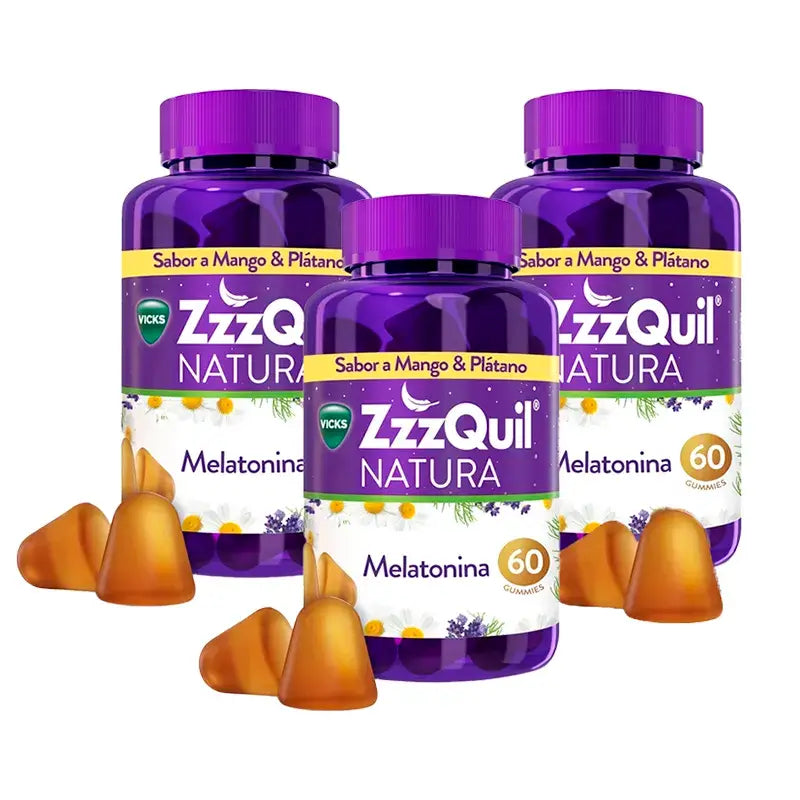 ZzzQuil Natura Plátano, Mango Y Valeriana Gummy, 3x60 gummies