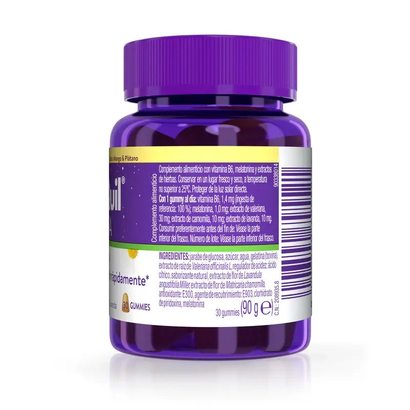 ZzzQuil NATURA Gummies Plátano Y Mango De Melatonina 1mg Y Valeriana, 30 Unidades