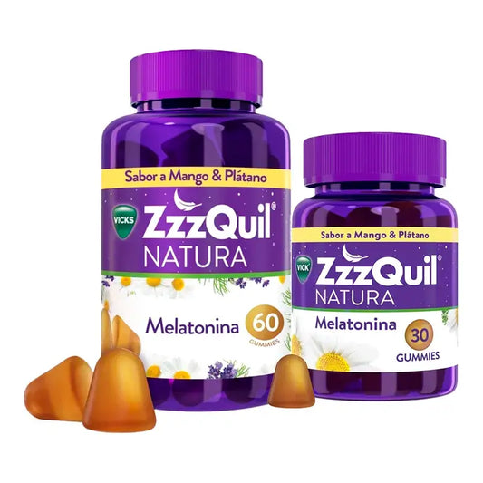 ZzzQuil Natura Plátano, Mango y Valeriana Gummy, 60 + 30 gummies